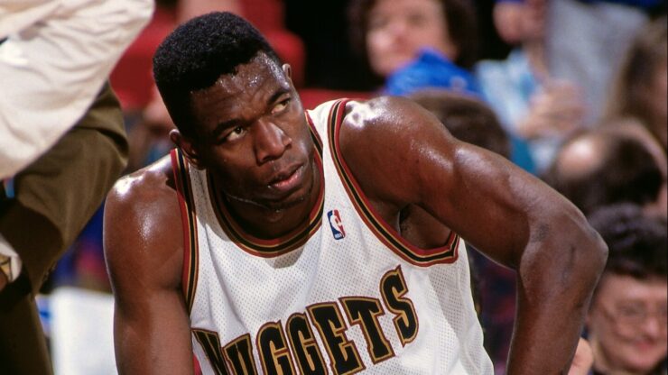 Dikembe Mutombo Playing for the Denver Nuggets