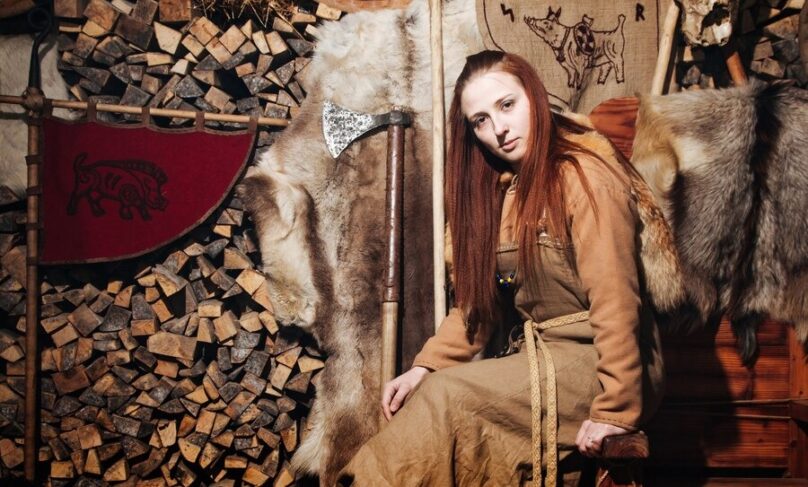 viking woman posing